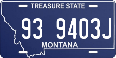MT license plate 939403J
