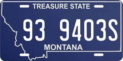 MT license plate 939403S