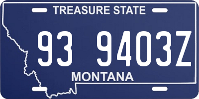 MT license plate 939403Z