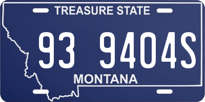 MT license plate 939404S