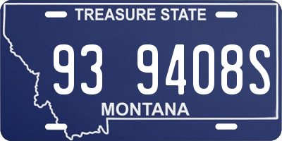 MT license plate 939408S