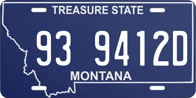 MT license plate 939412D