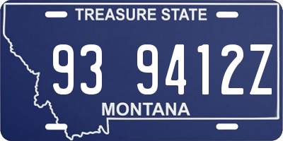 MT license plate 939412Z