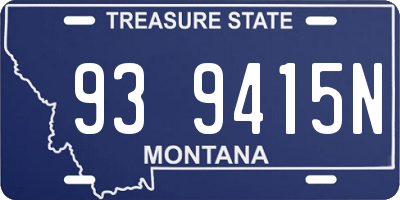 MT license plate 939415N