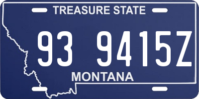 MT license plate 939415Z