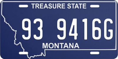 MT license plate 939416G