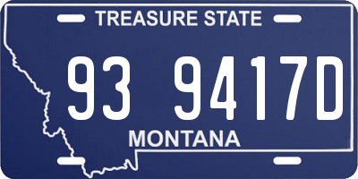 MT license plate 939417D