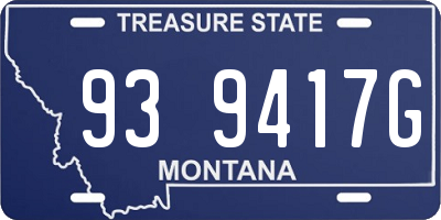 MT license plate 939417G