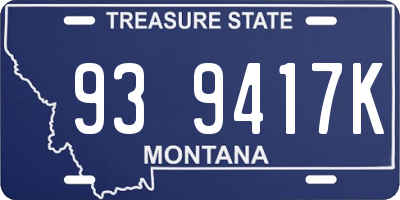 MT license plate 939417K