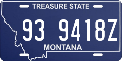 MT license plate 939418Z