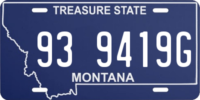 MT license plate 939419G