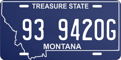MT license plate 939420G