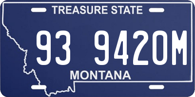 MT license plate 939420M