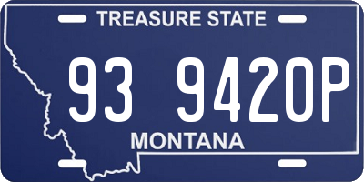 MT license plate 939420P