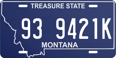 MT license plate 939421K