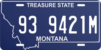 MT license plate 939421M