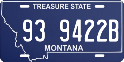 MT license plate 939422B