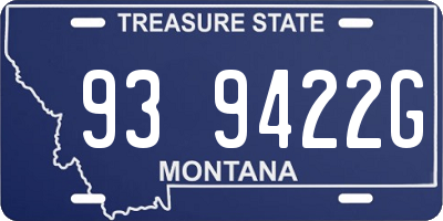 MT license plate 939422G