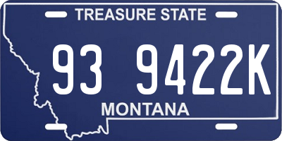 MT license plate 939422K