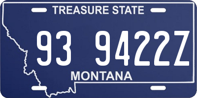 MT license plate 939422Z