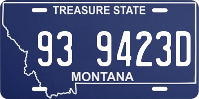 MT license plate 939423D