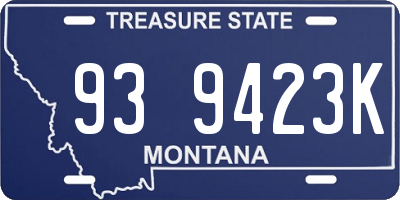 MT license plate 939423K