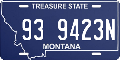 MT license plate 939423N