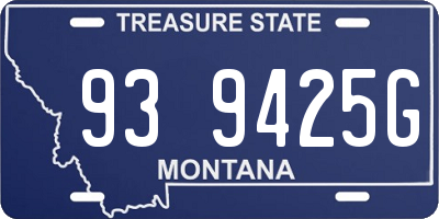 MT license plate 939425G