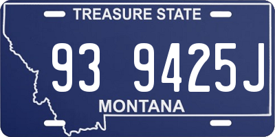 MT license plate 939425J