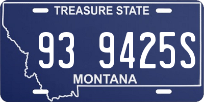 MT license plate 939425S