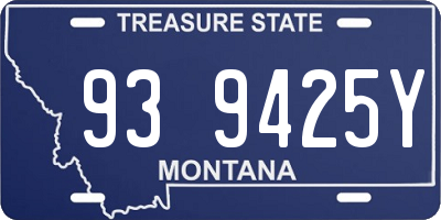 MT license plate 939425Y