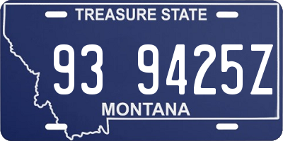 MT license plate 939425Z