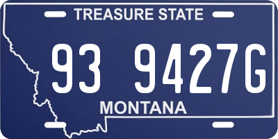 MT license plate 939427G