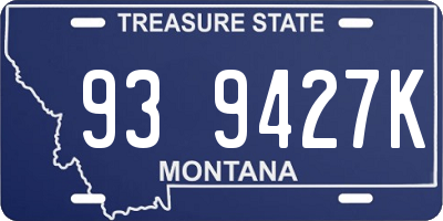 MT license plate 939427K