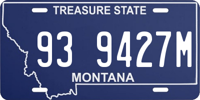 MT license plate 939427M