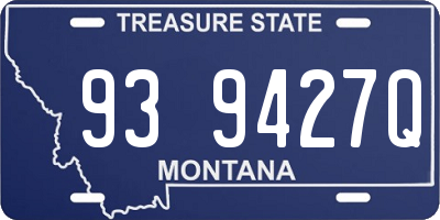 MT license plate 939427Q
