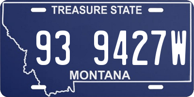 MT license plate 939427W