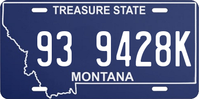MT license plate 939428K