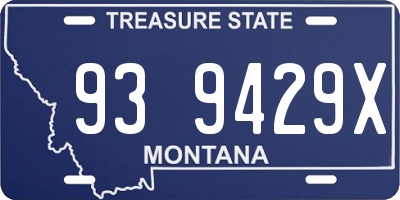 MT license plate 939429X