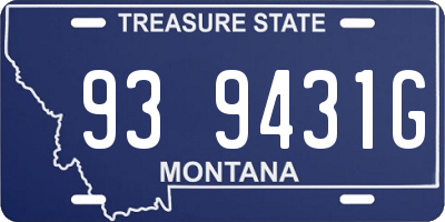 MT license plate 939431G