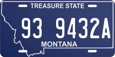 MT license plate 939432A