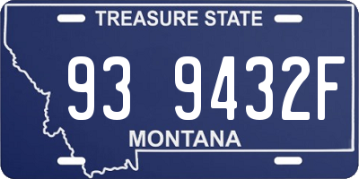 MT license plate 939432F