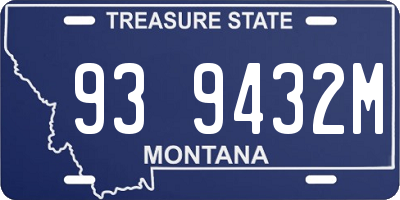 MT license plate 939432M