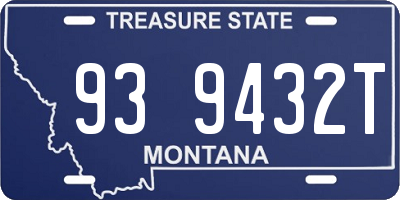 MT license plate 939432T