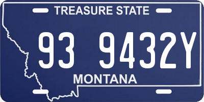 MT license plate 939432Y