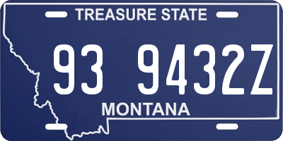 MT license plate 939432Z