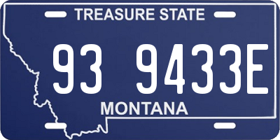 MT license plate 939433E