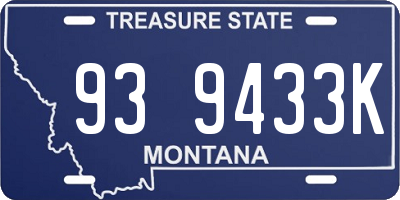 MT license plate 939433K