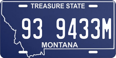 MT license plate 939433M