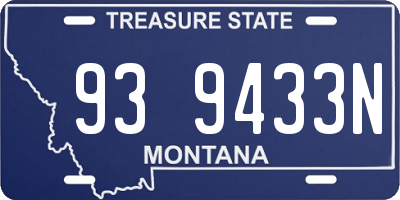 MT license plate 939433N